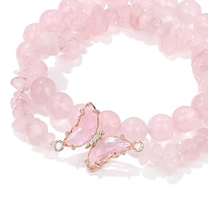 Jade Rabbit Amethyst Bracelet For Women Anxiety Amethyst Beaded Bracelets Butterfly Charms Healing Stone Layered Bracelet Gifts For Women 3