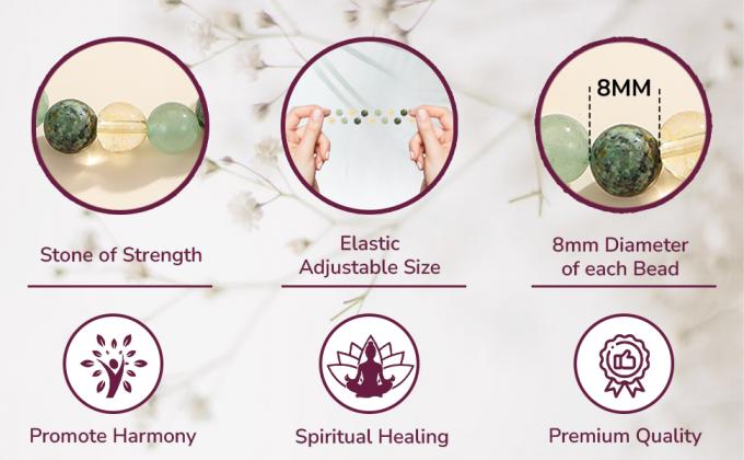 Natural Crystal Bracelets For Women Men Precious Gemstone Beaded Bracelets, Crystal Stretch Round Beads Bracelets Unisex Jewelry Gift 1