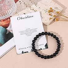 Healing Stone Beaded Bracelets For Women Men Semi-Precious Gemstones Bracelets Crystal Beaded Bracelet Unisex Adjustable Stretch Bracelets 3