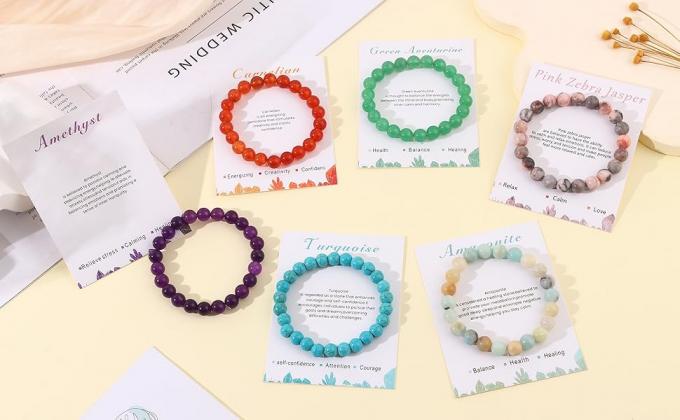 Crystal Beaded Bracelets For Women Men Semi-Precious Gemstones Bracelets Crystal Beaded Bracelet Unisex Adjustable Stretch Bracelets 0