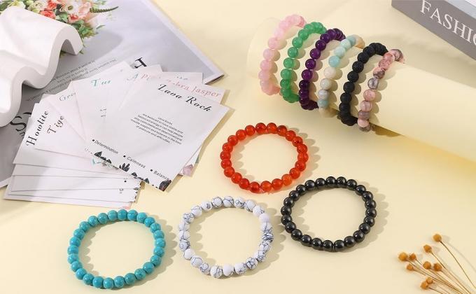 Crystal Beaded Bracelets For Women Men Semi-Precious Gemstones Bracelets Crystal Beaded Bracelet Unisex Adjustable Stretch Bracelets 1