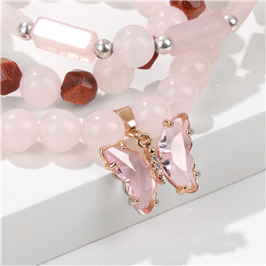 Healing Crystal Bracelets For Women Amethyst Rose Quartz Bracelet Set 8mm Natural Stone Beaded Bracelet Anxiety Stress Relief Purple Bracelets For Women 2