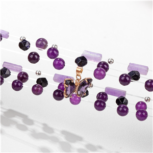 Healing Crystal Bracelets For Women Amethyst Rose Quartz Bracelet Set 8mm Natural Stone Beaded Bracelet Anxiety Stress Relief Purple Bracelets For Women 3