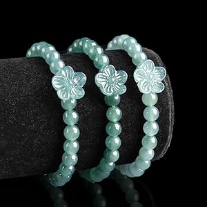 New Natural Jade Bracelet Handmade Natural Light Green White Jade Chinese Round Bead Bangles Women Reiki Healing Health Care Energy Strand Bracelets 4