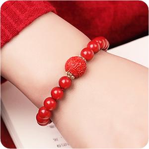 Bracelet de la richesse Feng Shui Cinnabar rouge cristal naturel Onyx soulagement Reiki pierre de guérison double protection originale Bracelet à fils rouges apporter la chance la prospérité 1