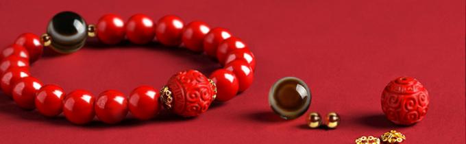 Bracelet de la richesse Feng Shui Cinnabar rouge cristal naturel Onyx soulagement Reiki pierre de guérison double protection originale Bracelet à fils rouges apporter la chance la prospérité 7