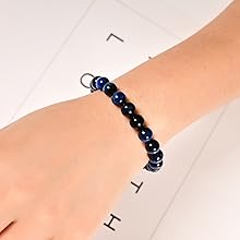 Mixed Gemstones Bead Double Protection Bracelet Set-Stone Round Beaded Stretchy Bracelets For Women Men 1