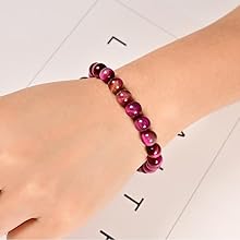 Mixed Gemstones Bead Double Protection Bracelet Set-Stone Round Beaded Stretchy Bracelets For Women Men 2