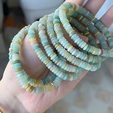 5x8mm Natural Real Light Blue Aqua Terra Jasper Stone Bead Smooth Rondelle Gemstone Beads For Jewelry Making Necklace Crafts Bracelets 1
