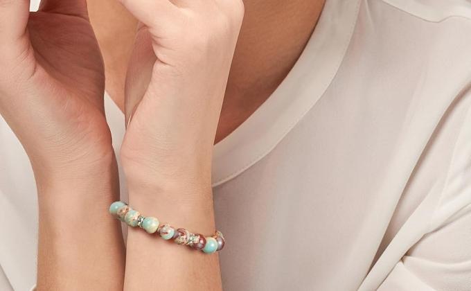 Dainty Shoushan Jasper Bracelet Minimalist Natural Stone Beads, Tibetan Bohemian Handmade Bracelet Bohemian 2*4mm Round Sediment Gemstone Healing Bracelet Gift Purple Imperial Jasper Stone 3