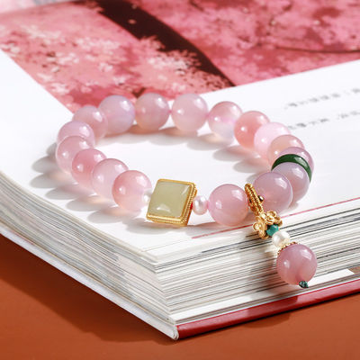 Exquisite Agate Fashion Classic Lucky Handmade Natural Stone Elastic Beaded Bracelet Friendship Couple Tiger Eye Black Agate Stone Bracelet Jewelry For Women Men