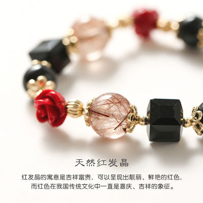 Handmade Summer Jewelry Natural Stone Bracelet Healing Energy Crystal Powder Quartz Amethyst Agate Round Bead Bracelet Money Bracelet