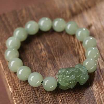 Feng Shui Wealth Bracelet Natural Hetian Nephrite Jade Bracelet Money Bag Pendant Bracelet Jade Amulet Good Fortune Lucky Charm Bracelet For Women Green Jade Bracelet