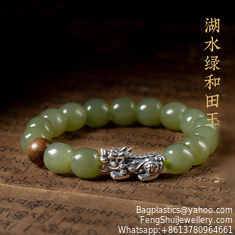 Hersteller von individuellem Schmuck Großhandel 8x10mm Oval Nephrit Grünes Jade Armband Naturstein 18k Gold Schmuck Damen Feiner Schmuck Geschenke Echter Naturstein Echte Armbänder