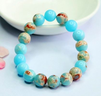 Fengshui Natural Koreite Shoushan Stone Beads Bracelet Fashionable Healing Reiki Gemstone Stretch Bracelet Geometric Agate Trendy Style