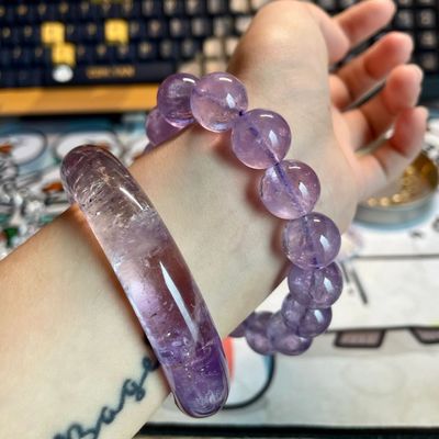 Natural Crystal Bracelet Natural Amethyst Bracelet Real Shot Chakra Crystal Energy Heart Charm Bracelet Handmade Jewelry for Women