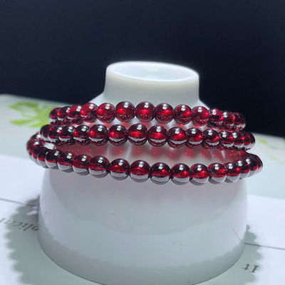Natural Purple Garnet Multi-Circle Bracelet Simple Personality Trendy Women'S Versatile Purple Garnet Three-Circle Bracelet