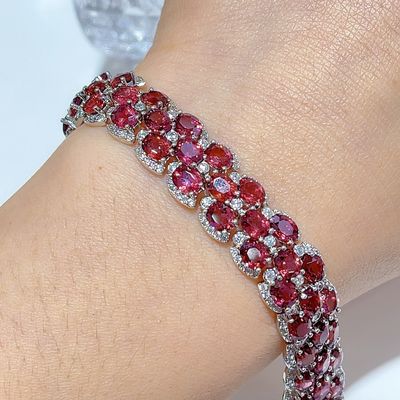 Feng Shui Purification JINGHUA Energy Protection Fortune New S925 Silver Plated Inlaid Magnesium Aluminum Garnet Bracelet