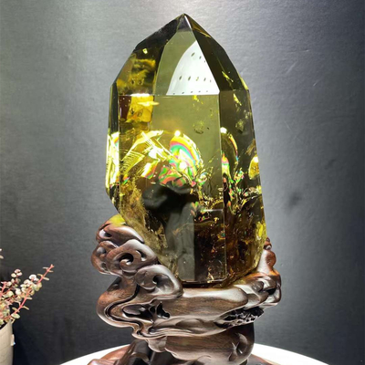 Natural Citrine Landscape Stone Raw Stone Accompanying Pendant Crystal Transparent Raw Ore Citrine Raw Stone Ornaments