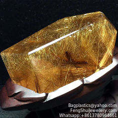 Natural Yellow Crystal Stone Red Ghost Hair Crystal Landscape Stone Green Ghost Thousand Layers Mountain Cornucopia Jewelry Crystal Ghost Raw Stone Ornaments