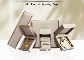 High-Grade Gold Label PU Jewelry Box Ring Box Bracelet Pendant Necklace Packaging Box Jewelry Packaging Box Customization