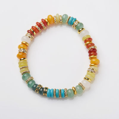 Stainless Steel Rainbow Glaze Glass Evil Eyes Spiritual Chain Bracelet,Fatima Hamsa Hand Charm Bracelet