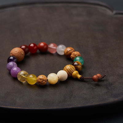 French Retro Flower Glazed Colored Bracelet Women Oil Painting Series Natural Stone Fashion Beaded Bracelets