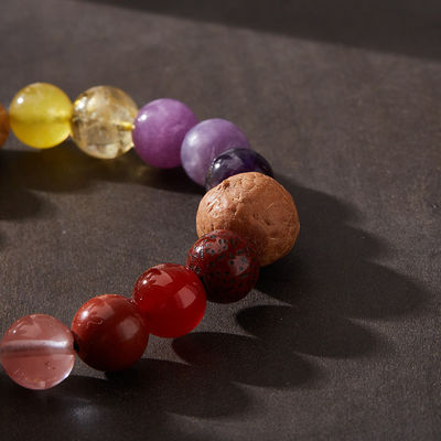 French Retro Flower Glazed Colored Bracelet Women Oil Painting Series Natural Stone Fashion Beaded Bracelets