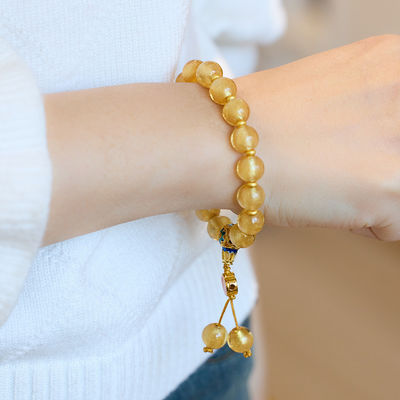 Hot Selling Flower Glaze Color Bead Bracelet New Ethnic Style Literary Ceramic Bracelet Cute Design Women'S Bracelet