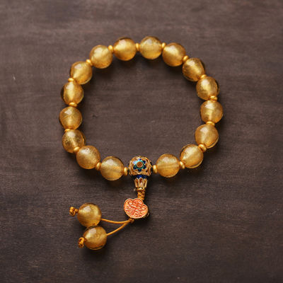 Hot Selling Flower Glaze Color Bead Bracelet New Ethnic Style Literary Ceramic Bracelet Cute Design Women'S Bracelet