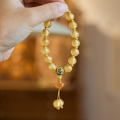 Hot Selling Flower Glaze Color Bead Bracelet New Ethnic Style Literary Ceramic Bracelet Cute Design Women'S Bracelet