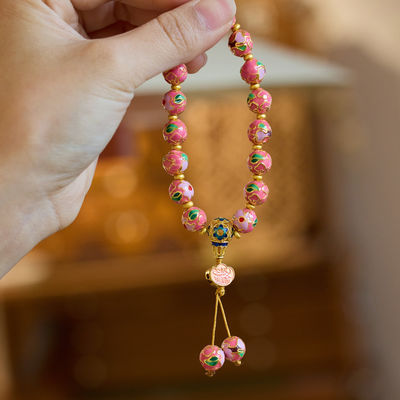 Wholesale Ceramic Jewelry New Fashion Flower Glaze Beads Bracelet Multicolor Casual Ethnic Bohemia Student Children