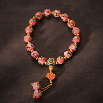 Wholesale Ceramic Jewelry New Fashion Flower Glaze Beads Bracelet Multicolor Casual Ethnic Bohemia Student Children
