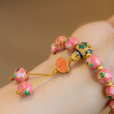 Wholesale Ceramic Jewelry New Fashion Flower Glaze Beads Bracelet Multicolor Casual Ethnic Bohemia Student Children