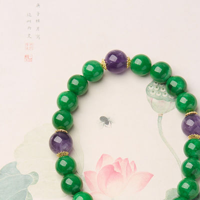 Crystal Handmade Natural Amethyst Bracelet For Women - Stretchable 8mm Bead Bracelet - Adjustable Size Crystal Bracelet For Women