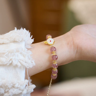 Jade Rabbit Amethyst Bracelet For Women Anxiety Amethyst Beaded Bracelets Butterfly Charms Healing Stone Layered Bracelet Gifts For Women