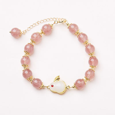 Jade Rabbit Amethyst Bracelet For Women Anxiety Amethyst Beaded Bracelets Butterfly Charms Healing Stone Layered Bracelet Gifts For Women
