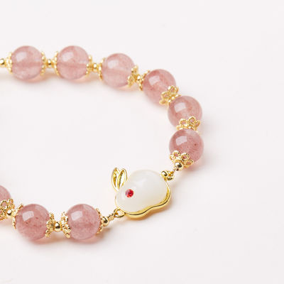 Jade Rabbit Amethyst Bracelet For Women Anxiety Amethyst Beaded Bracelets Butterfly Charms Healing Stone Layered Bracelet Gifts For Women
