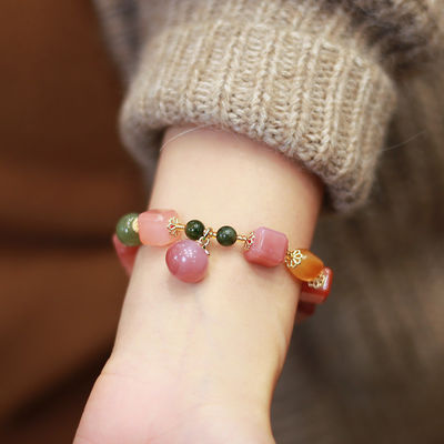 Agate Bracelet Beads Natural Gemstone Round Beads Stretch Bracelet Healing Reiki Handmade Gem Semi Precious Gemstone 6mm Round Beads Stretch Bracelet