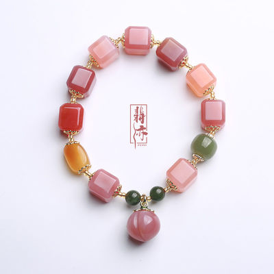 Agate Bracelet Beads Natural Gemstone Round Beads Stretch Bracelet Healing Reiki Handmade Gem Semi Precious Gemstone 6mm Round Beads Stretch Bracelet