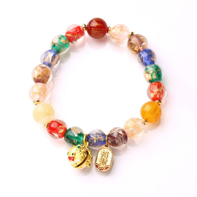 Bracelet For Women, Beaded Bracelet Opal Glaze Bracelets Fashionable Stretchable Bracelets Handmade Jewelry For Women