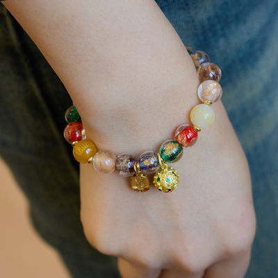Bracelet For Women, Beaded Bracelet Opal Glaze Bracelets Fashionable Stretchable Bracelets Handmade Jewelry For Women