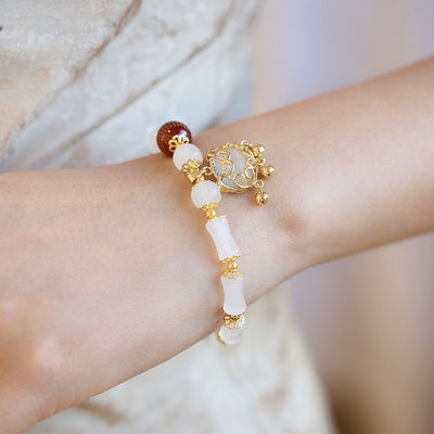 Mystic Mermaid Glass Friendship Bracelet With 8 Mm Frosted White Glowing Moonstone Beads Bracelet Italian Multicolor Sommerso Sparkling Beads Handmade