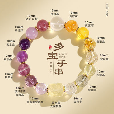 Crystal Gemstones Bracelet,Anxiety Stress Relief Bracelet Handmade Purple Jewelry Gifts For Women Rakhi Positive Energy Gifts Gifts for Cleansing Home Decor