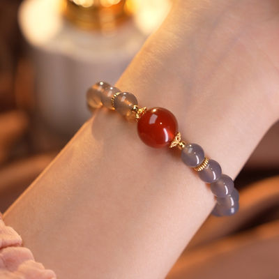 Bracelet For Boosting Courage Self-Confidence And Motivation - 8mm Beaded Bracelet For Women Men - Elastic Adjustable Size