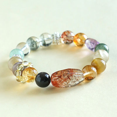 Strong Healing Crystal Bracelet 8MM Genuine Stone Bracelet Lucky Beaded Bracelet Chakra Bracelet 6.5 Inch Positive Energy Bracelet Inspirational Gifts For Women Mom