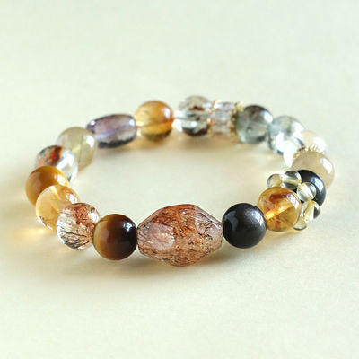 Strong Healing Crystal Bracelet 8MM Genuine Stone Bracelet Lucky Beaded Bracelet Chakra Bracelet 6.5 Inch Positive Energy Bracelet Inspirational Gifts For Women Mom