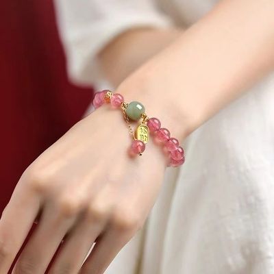 Natural Amethyst Phantom Amethyst Bracelet Large Diameter High Quality Lucky Crystal Bracelet Natural Stone Beaded Adjustable Bracelets Set Seed Beads Bracelet For Women