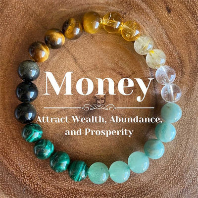 Natural Stone Quartz Healing Crystal Stretch Beaded Bracelet Wealth Money Jewelry Men Women Gift Stone Bracelet Amethysts Quartz Chain Bracelets Reiki Healing Bracelet Jewelry Gift