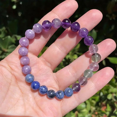 Natural Stone Quartz Healing Crystal Stretch Beaded Bracelet Wealth Money Jewelry Men Women Gift Stone Bracelet Amethysts Quartz Chain Bracelets Reiki Healing Bracelet Jewelry Gift